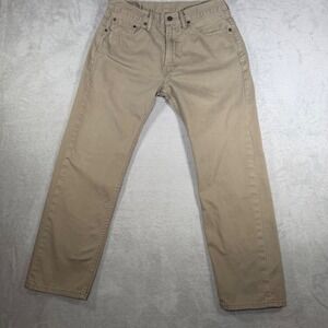 Levis‎ 505 Regular Fit Khaki Tan Straight Leg Pants Mens W33 L30 00505-0718